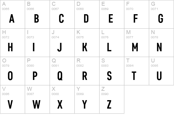 Core Sans D 57 Cn Bold uppercase A-Z preview
