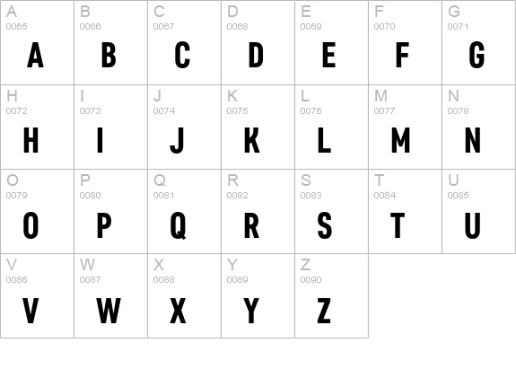 Core Sans D 67 Cn Heavy uppercase A-Z preview