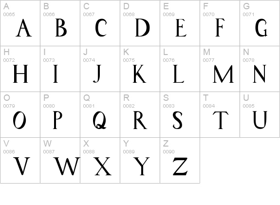 Coriannis uppercase A-Z preview