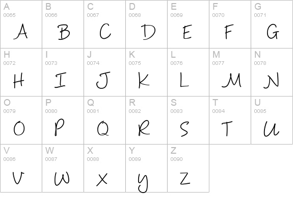 CorkyRegular uppercase A-Z preview