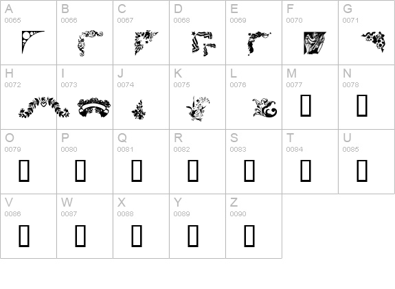 Corners 2 uppercase A-Z preview