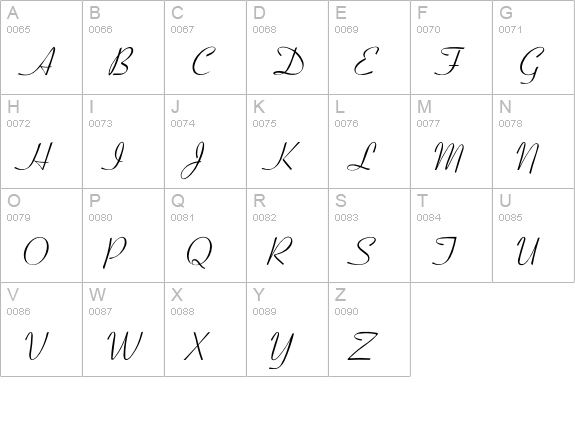 Cornet uppercase A-Z preview
