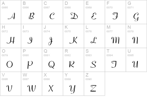 Coronet Script SSi Normal uppercase A-Z preview