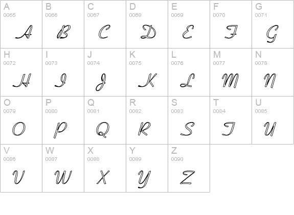 Coronet-SemiBold-Italic Ho uppercase A-Z preview