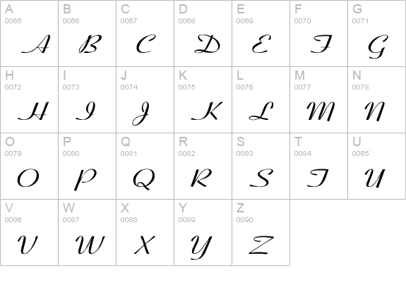 Coronet-SemiBold-Italic Wd uppercase A-Z preview
