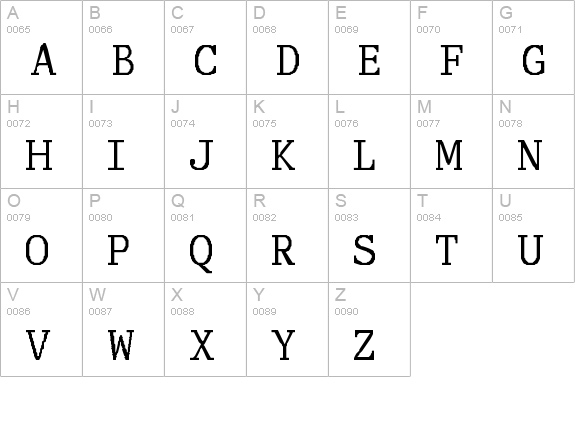 Corporal uppercase A-Z preview