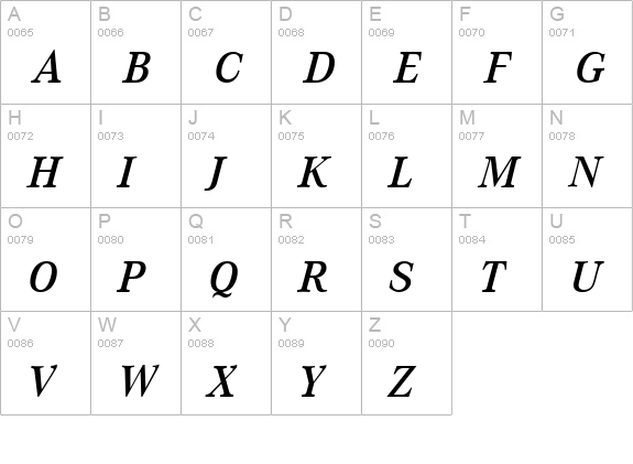 Corporate A kursiv halbfett m Medziff  uppercase A-Z preview