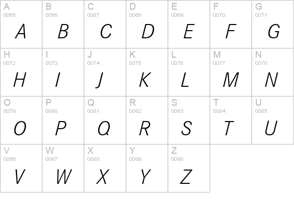 Corporate S Expert Light Italic OsF uppercase A-Z preview