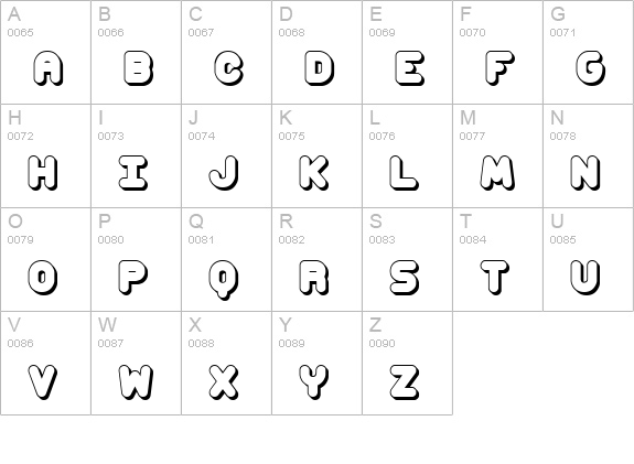Corpulent Caps Shadow BRK uppercase A-Z preview