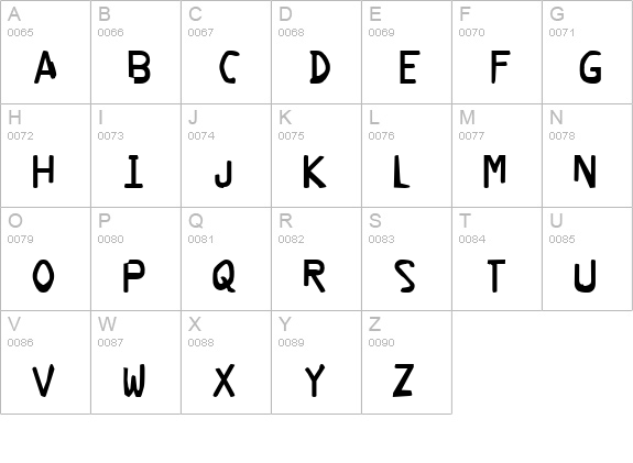 Corrupter uppercase A-Z preview