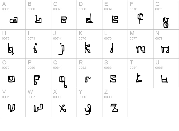 Cosine Katie uppercase A-Z preview