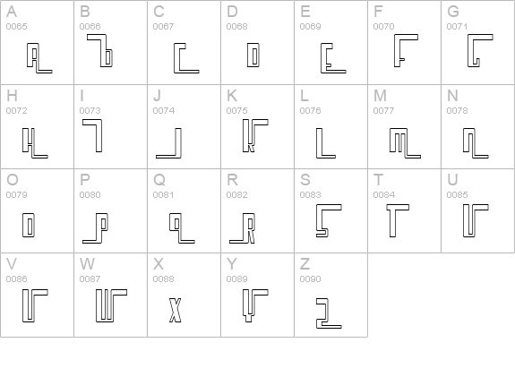 Cosmic Age Outline uppercase A-Z preview