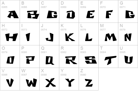 Cosmic Dude Demo uppercase A-Z preview