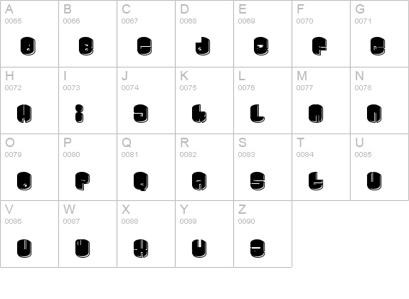 Cosmojunk uppercase A-Z preview