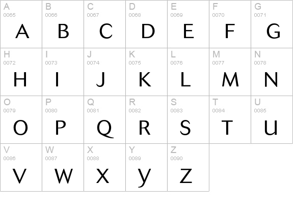 Cosmos BQ Light uppercase A-Z preview
