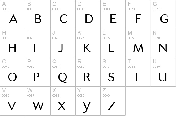 Cosmos Light uppercase A-Z preview