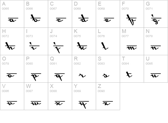 Cottingley uppercase A-Z preview