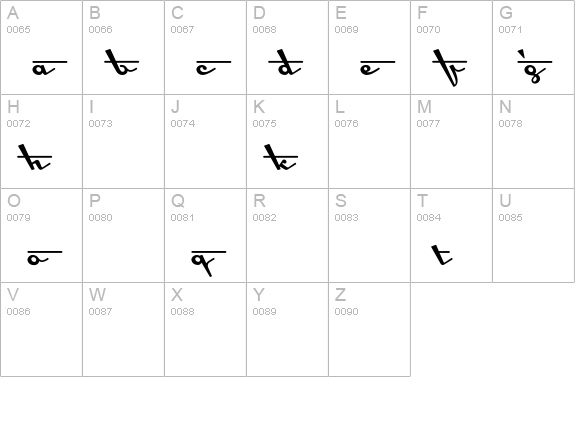 CottingleyOutgoing uppercase A-Z preview
