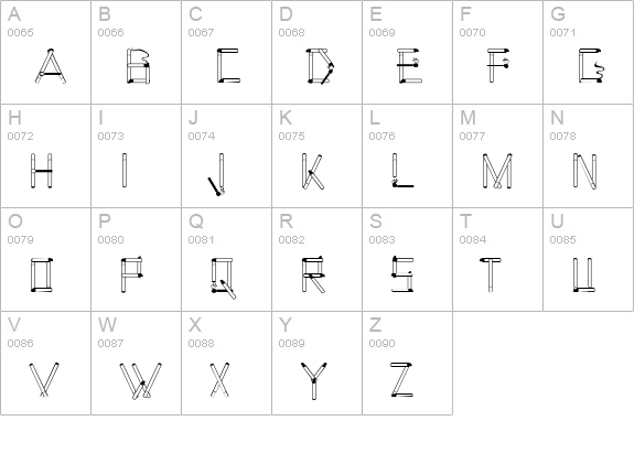 CoughingNails uppercase A-Z preview