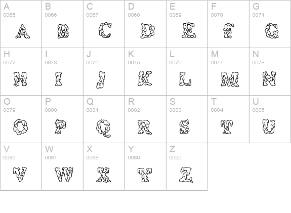 Coulures uppercase A-Z preview
