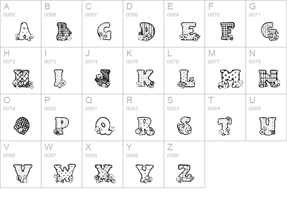 Country Button uppercase A-Z preview
