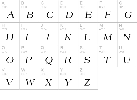 Countryside SSi Italic uppercase A-Z preview