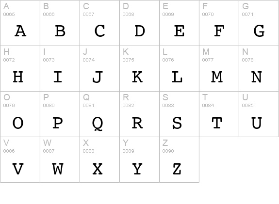 Courier 10 Pitch uppercase A-Z preview