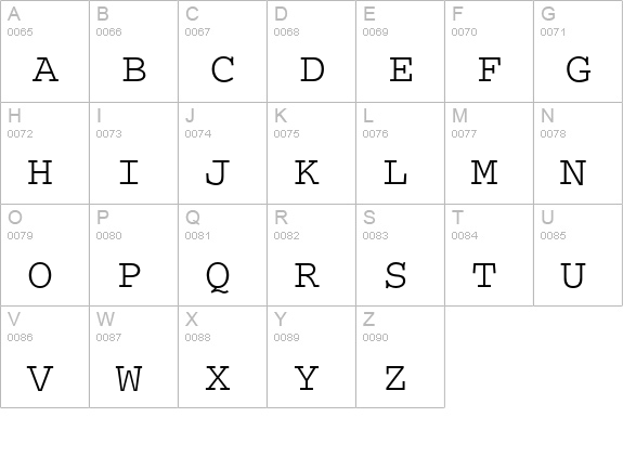 Courier CE Medium uppercase A-Z preview