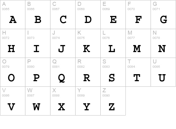 Courier Std Bold uppercase A-Z preview