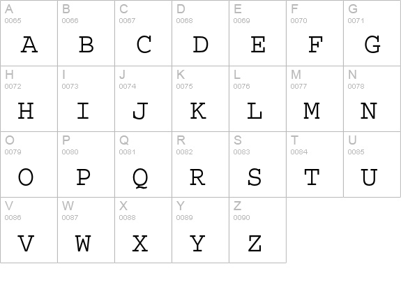 Courier Std Medium uppercase A-Z preview