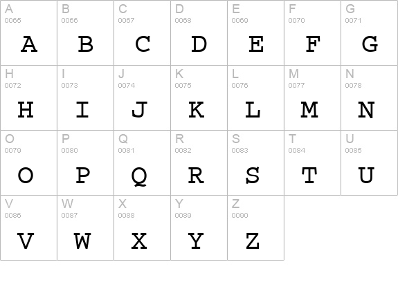 CourierMCY Bold uppercase A-Z preview