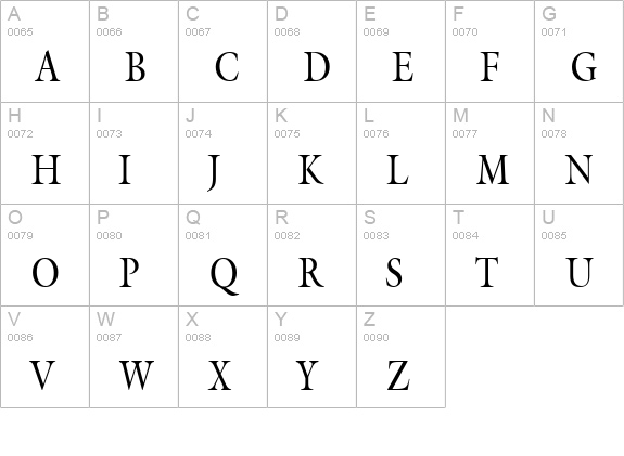 Coverdale-Condensed Normal uppercase A-Z preview