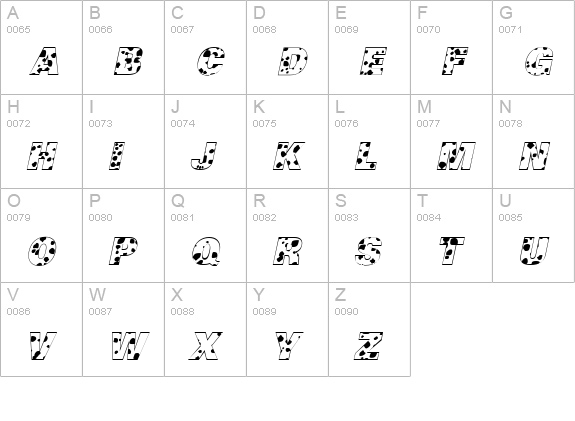 Cow-Spots Italic uppercase A-Z preview