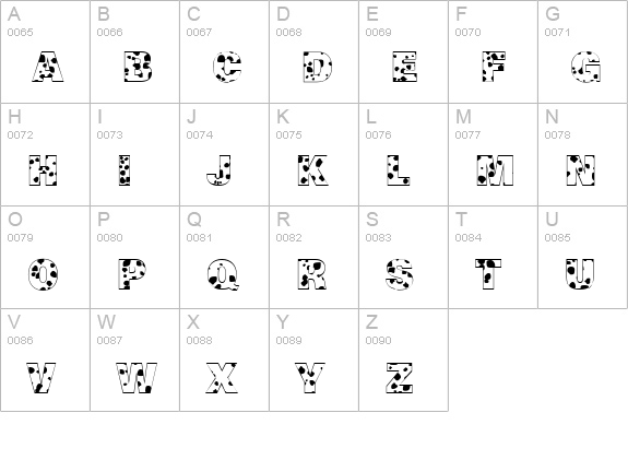 Cow-Spots Regular uppercase A-Z preview