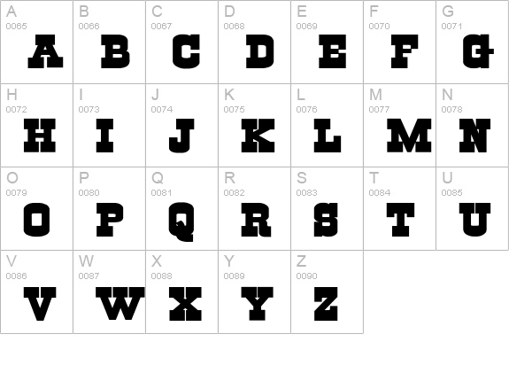 Cowboys uppercase A-Z preview