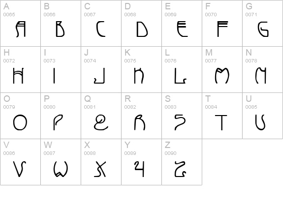 Coyote Deco uppercase A-Z preview