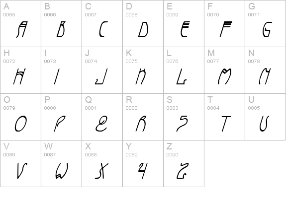 Coyote Deco CondItal uppercase A-Z preview
