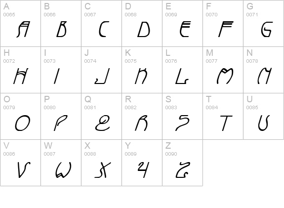 Coyote Deco Italic uppercase A-Z preview
