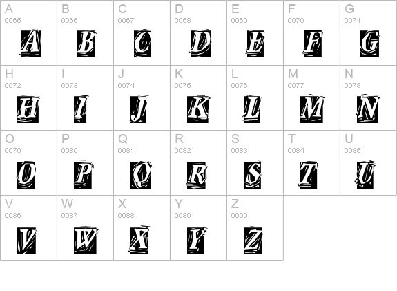 Craft BlackReversed uppercase A-Z preview