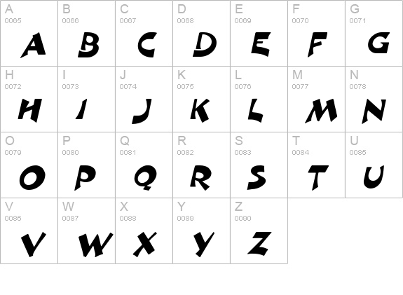 Crane Italic uppercase A-Z preview