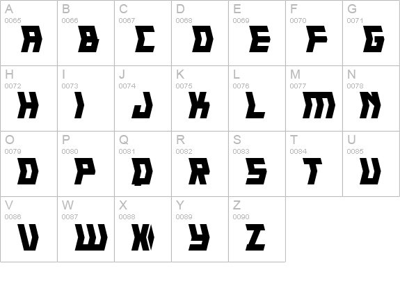 Crank uppercase A-Z preview