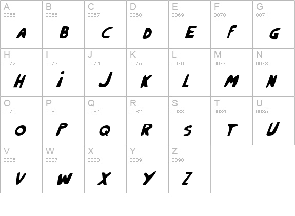 Crappity-Crap-Crap CondItal uppercase A-Z preview