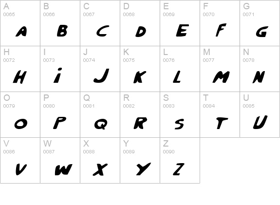 Crappity-Crap-Crap Italic uppercase A-Z preview