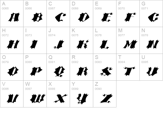 Crash Bold uppercase A-Z preview