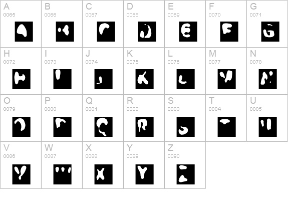 Crash-Cameo uppercase A-Z preview