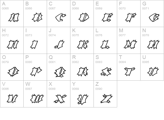 Crash Open uppercase A-Z preview