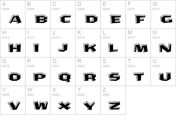 CrashBangWallop-Highlight uppercase A-Z preview