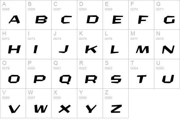CrashBangWallop-LightItalic uppercase A-Z preview