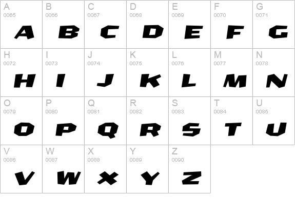 CrashBangWallop-MedItalic uppercase A-Z preview