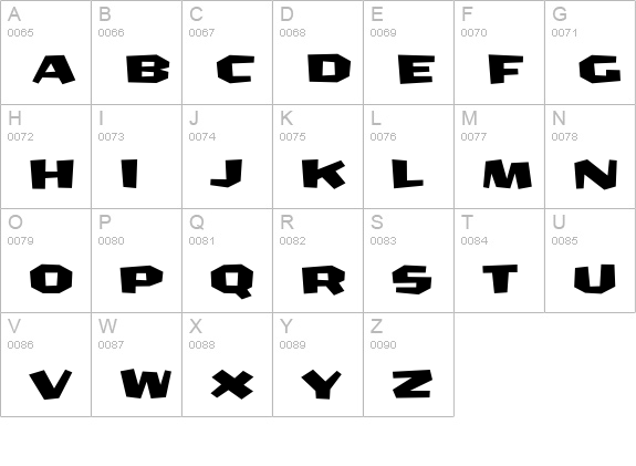 CrashBangWallop-Medium uppercase A-Z preview